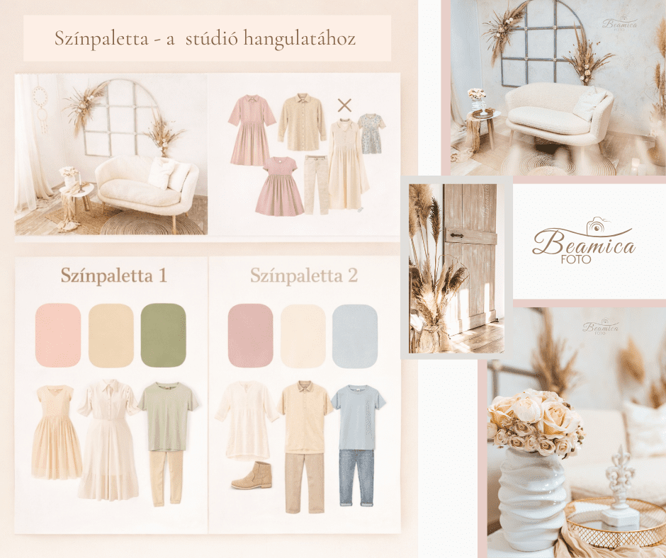 Fotóstúdióm hangulatához illő színek inspirációja, konkrét ruhákkal illusztrálva